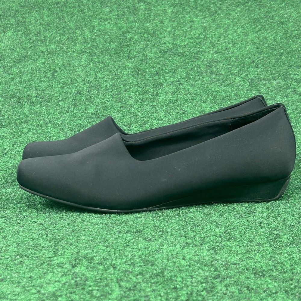 Vionic Powell Demi Wedge Loafer Black Orthaheel Slip on Shoes Womens 10 Low Heel - Picture 3 of 11